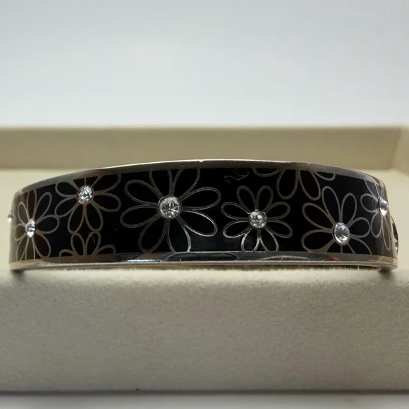 Chic COACH Floral Black and Silver Bracelet - Picture 2 of 8